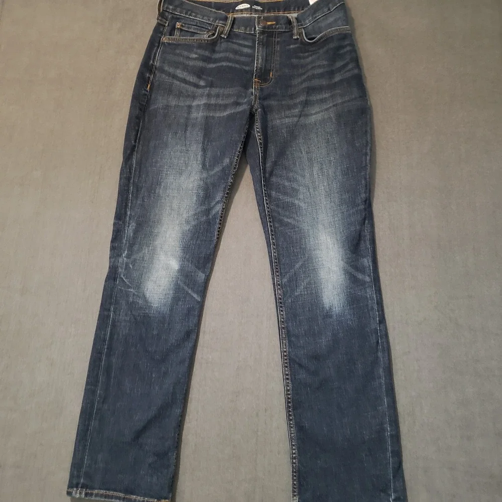 Old Navy‎ Straight Jeans Mens 32x32 Dark Wash Built-In Tough Denim